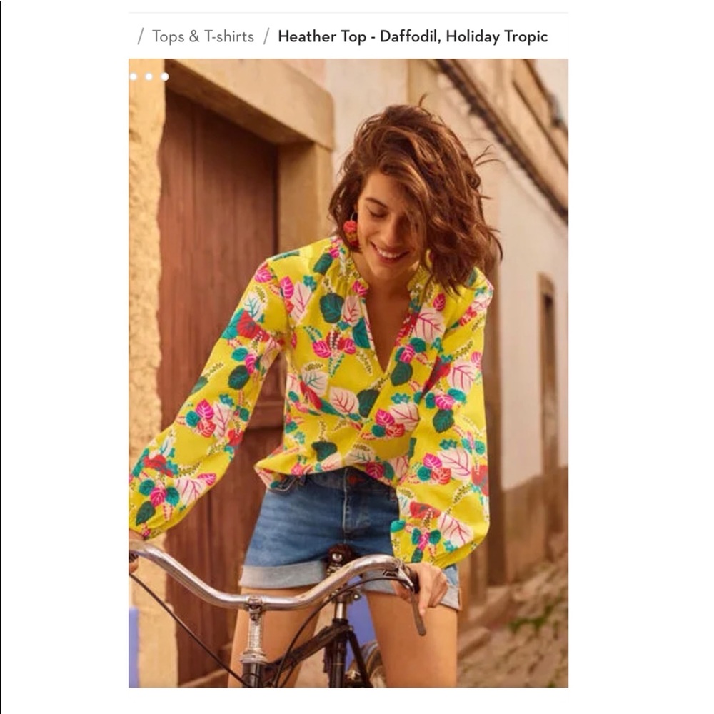 Boden Heather Top - Daffodil, Holiday Tropical